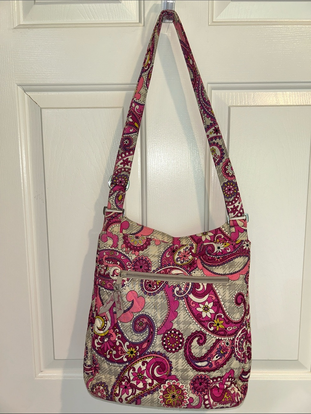 Vera Bradley Pink Paisley Quilted Crossbody Bag - Picture 3 of 11